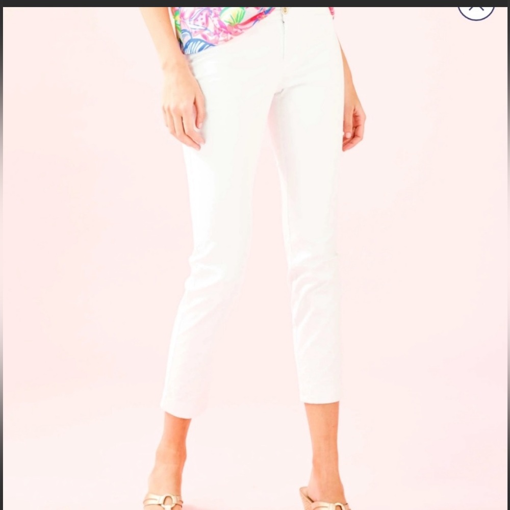 Lilly Pulitzer White Cropped Skinny Pants